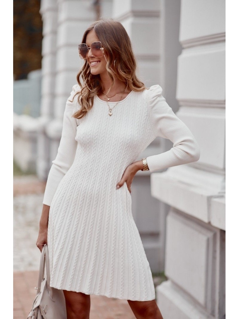 Sweater dress with puffy sleeves ekri 355 - Online store - Boutique